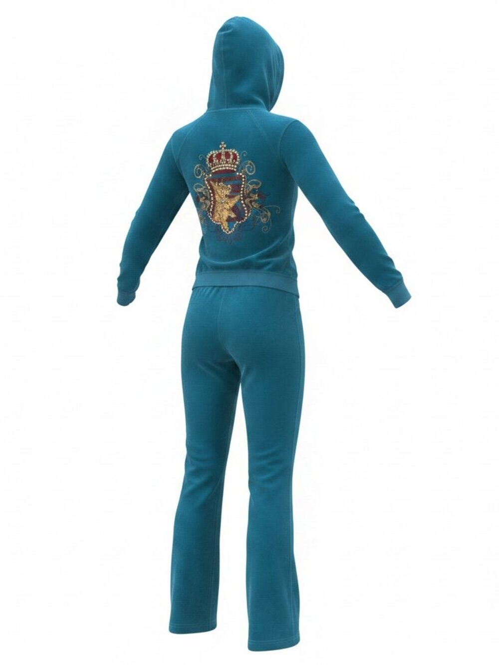 Y2K Juicy Couture Teal Tracksuit W/Gold Crest